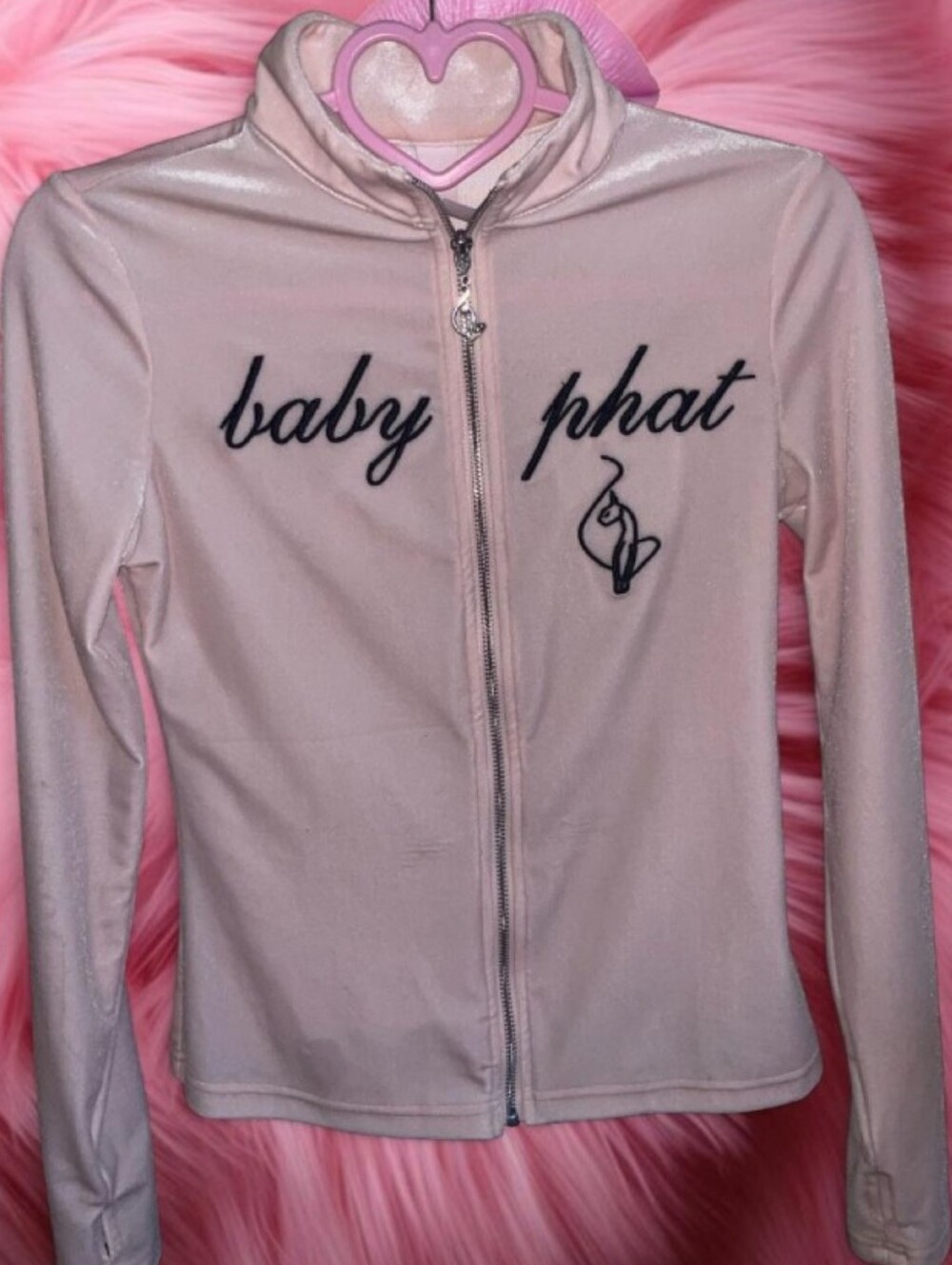 Baby Phat Light Pink Zip-Front Jacket with Script Logo